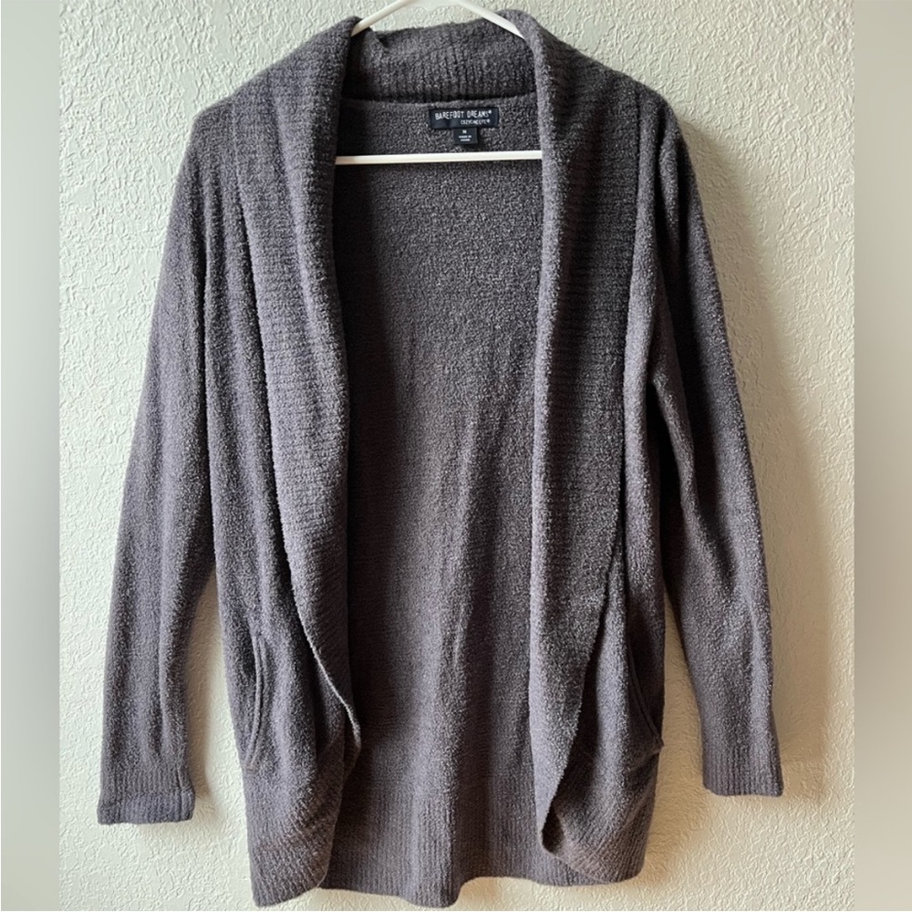 Barefoot Dreams Cozy Chic Lite gray circle cardigan - Picture 2 of 7